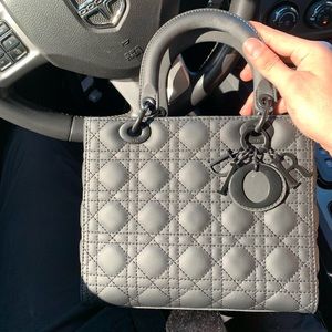 christian dior black ultramatte cannage calfskin medium bag